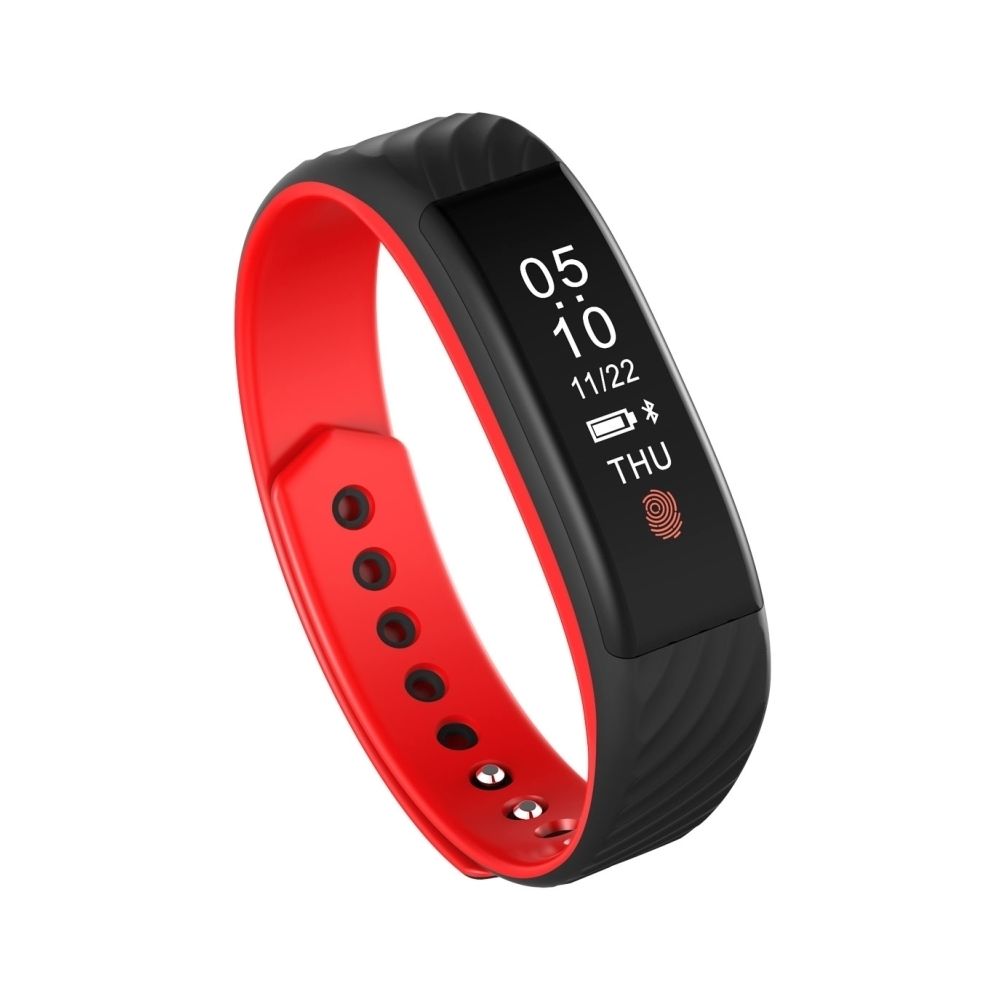 Wewoo - Bracelet connecté rouge OLED 128 * 32 écran tactile Bluetooth Smart Bracelet, IP67 imperméable, podomètre de / moniteur de fréquence cardiaque en temps réel / Rappel de l'alcool / Météo / de sommeil / sédentaire / d'appel, Compatible avec Android et iOS T - Bracelet connecté