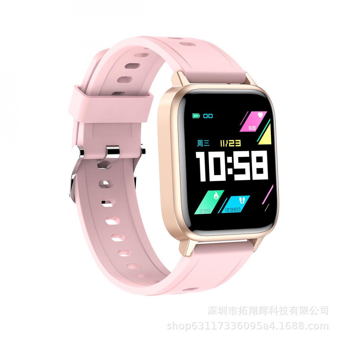 Chronotech Montres - Chronus Smartwatch with Sport Watch with Pedometer Calories Colored Screen Smart Bracelet(Rose) - Montre connectée