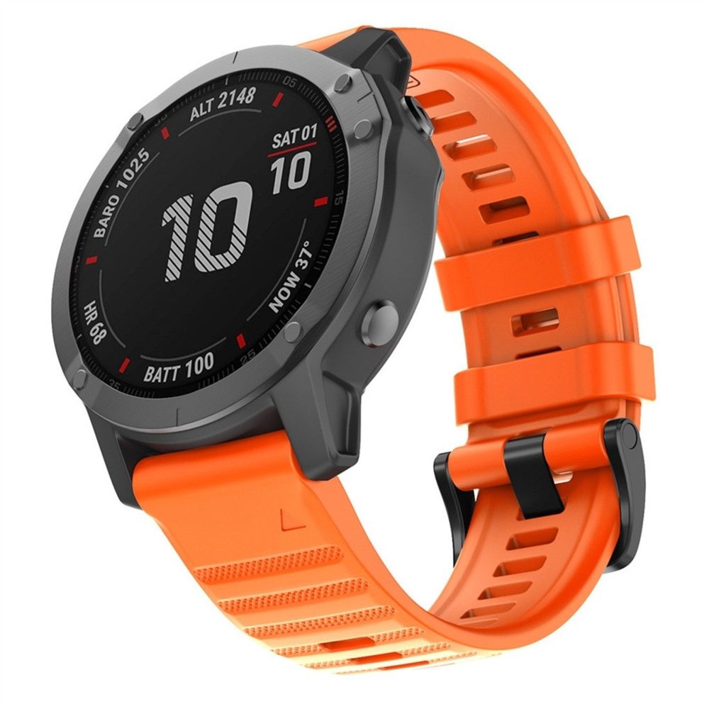 Wewoo - Bracelet pour montre connectée Garmin Fenix 6X 26mm Silicone Smart Watch de remplacement Orange - Bracelet connecté