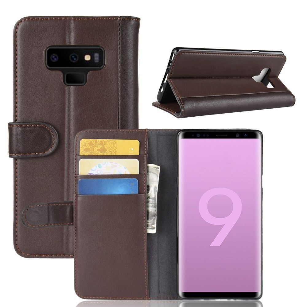 marque generique - Etui en cuir véritable marron pour votre Samsung Galaxy Note 9 - Autres accessoires smartphone