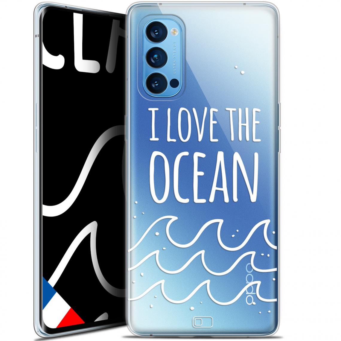 Caseink - Coque Pour Oppo Reno 4 Pro 5G (6.5 ) [Gel HD Collection Summer Design I Love Ocean - Souple - Ultra Fin - Imprimé en France] - Coque, étui smartphone