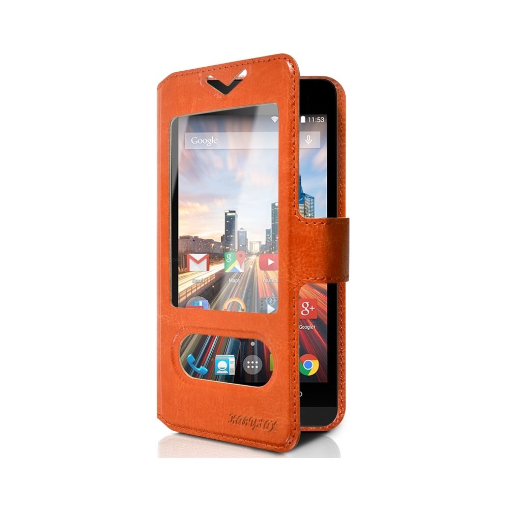 Karylax - Etui S-View Universel XL Couleur Orange pour Smartphone Huawei Honor Play (2018) - Autres accessoires smartphone