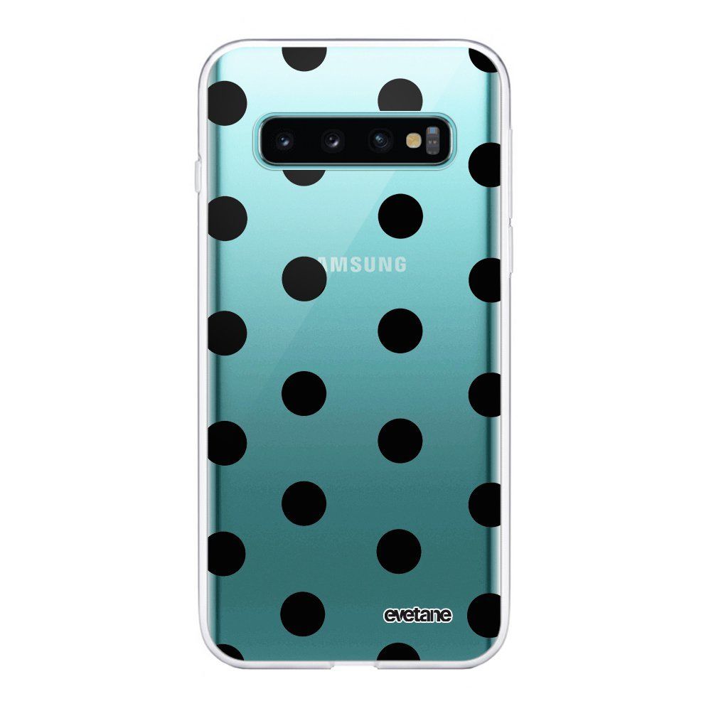 Evetane - Coque Samsung Galaxy S10 Plus 360 intégrale transparente Pois Noir Ecriture Tendance Design Evetane. - Coque, étui smartphone