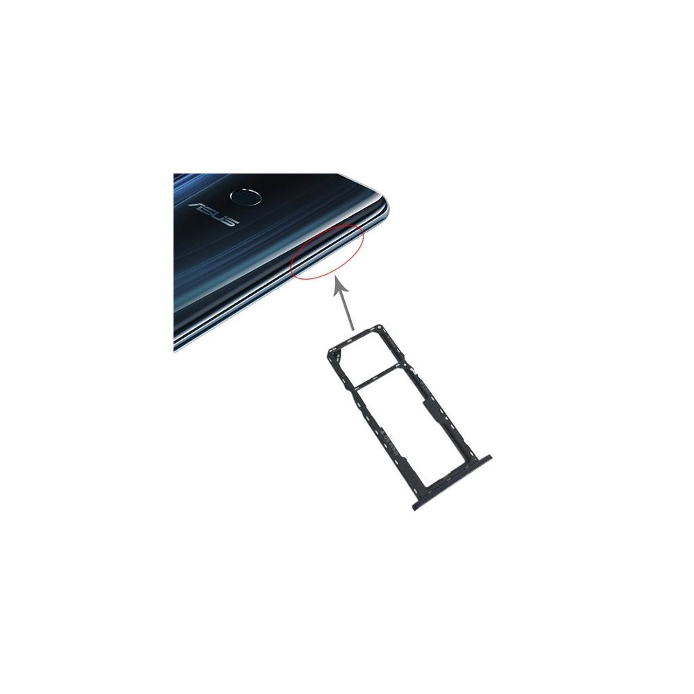 Wewoo - Pièce détachée Plateau pour carte SIM + SIM + Micro SD Asus ZenFone Max Pro M2 ZB631KL Noir - Autres accessoires smartphone