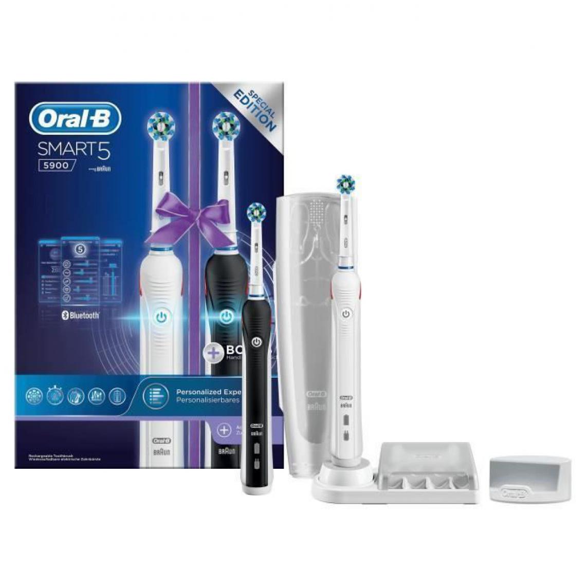 Oral-B - Oral-B Smart 5 5900 Brosse a Dents Électrique connectée x2 - Brosse à dents électrique