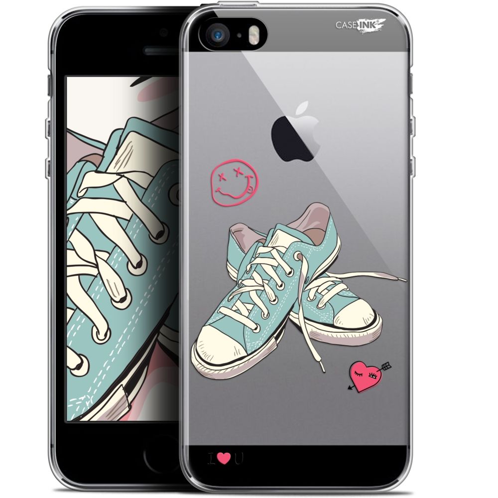 Caseink - Coque arrière Apple iPhone 5/5s/SE (4 ) Gel HD [ Nouvelle Collection - Souple - Antichoc - Imprimé en France] Mes Sneakers d'Amour - Coque, étui smartphone