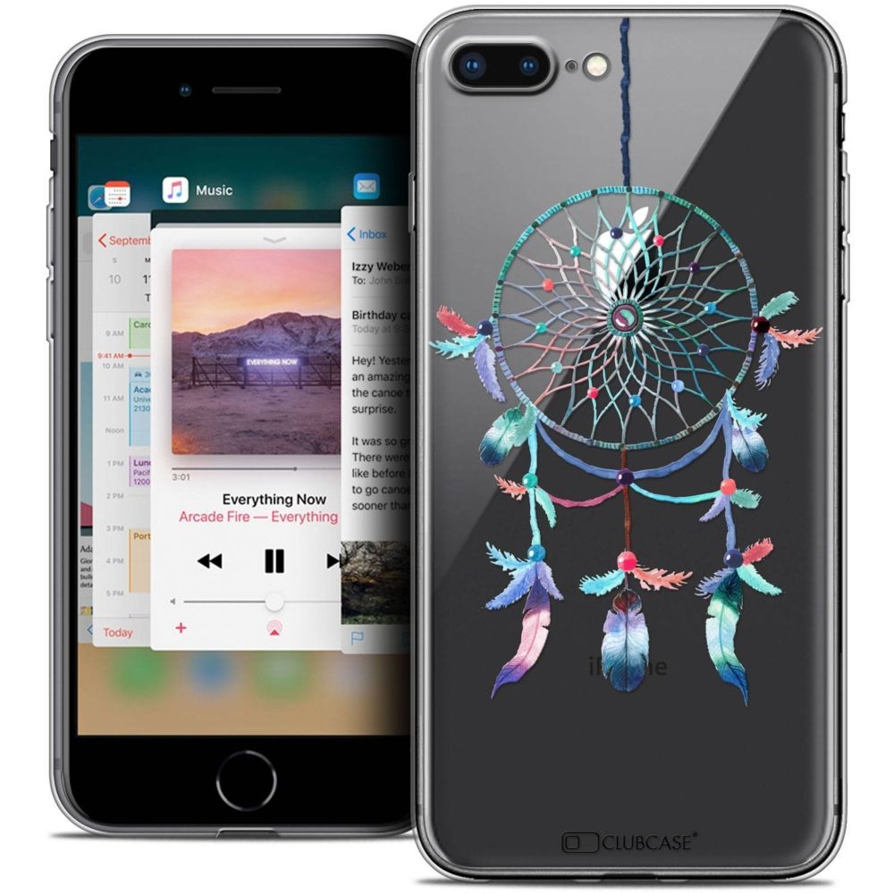 Caseink - Coque Housse Etui Apple iPhone 8 Plus (5.5 ) [Crystal Gel HD Collection Dreamy Design Attrape Rêves Rainbow - Souple - Ultra Fin - Imprimé en France] - Coque, étui smartphone