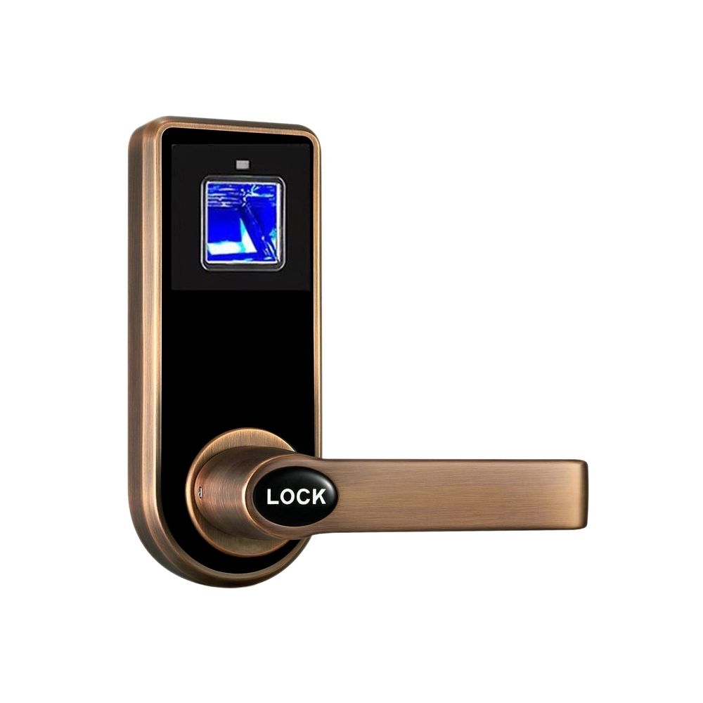 Wewoo - Serrure de porte optique à empreinte digitale OS8818Fserrure à billes remplaçablematériau en alliage de zincavec clés de mécanisme bronze rouge - Accessoires sécurité connectée