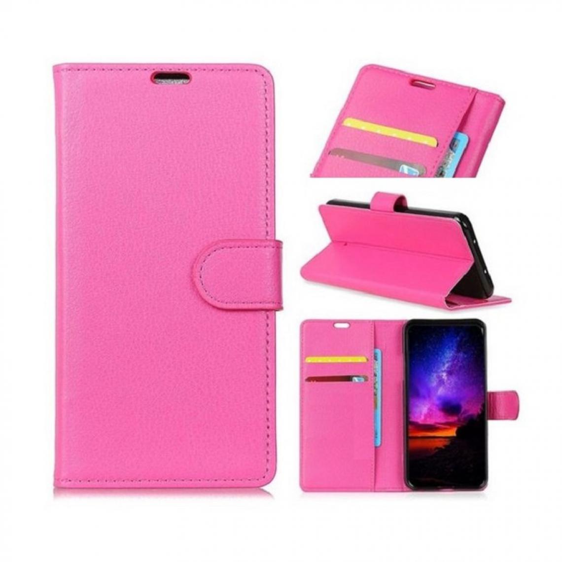 Generic - Etui Portefeuille Rose Fuschia avec coque intérieur en silicone pour Iphone 12 Mini - Coque, étui smartphone