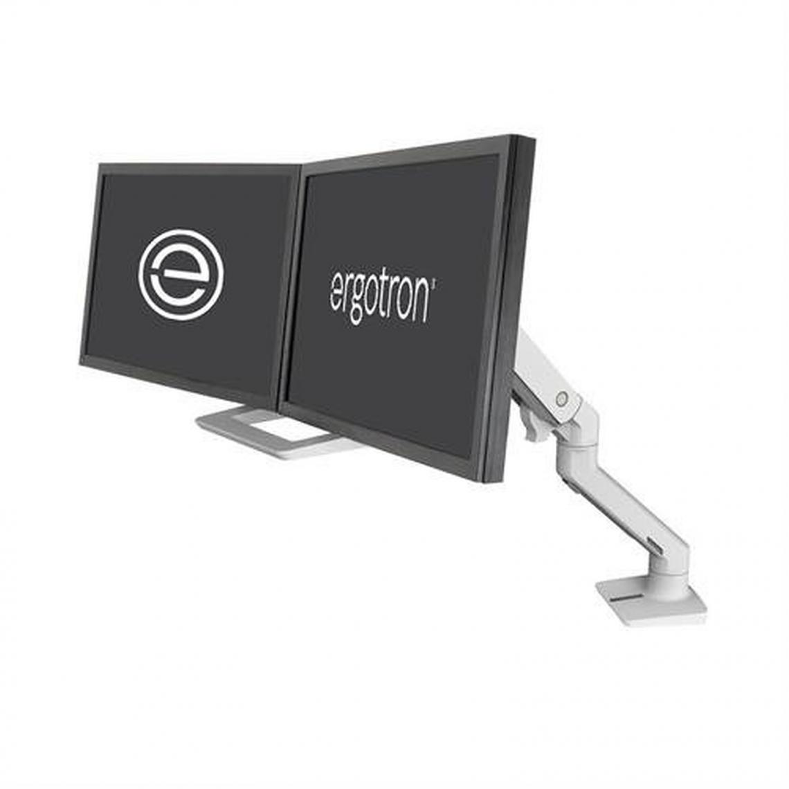 Ergotron - HX bi-écrans, fixation bureau (Blanc) - Support et Bras
