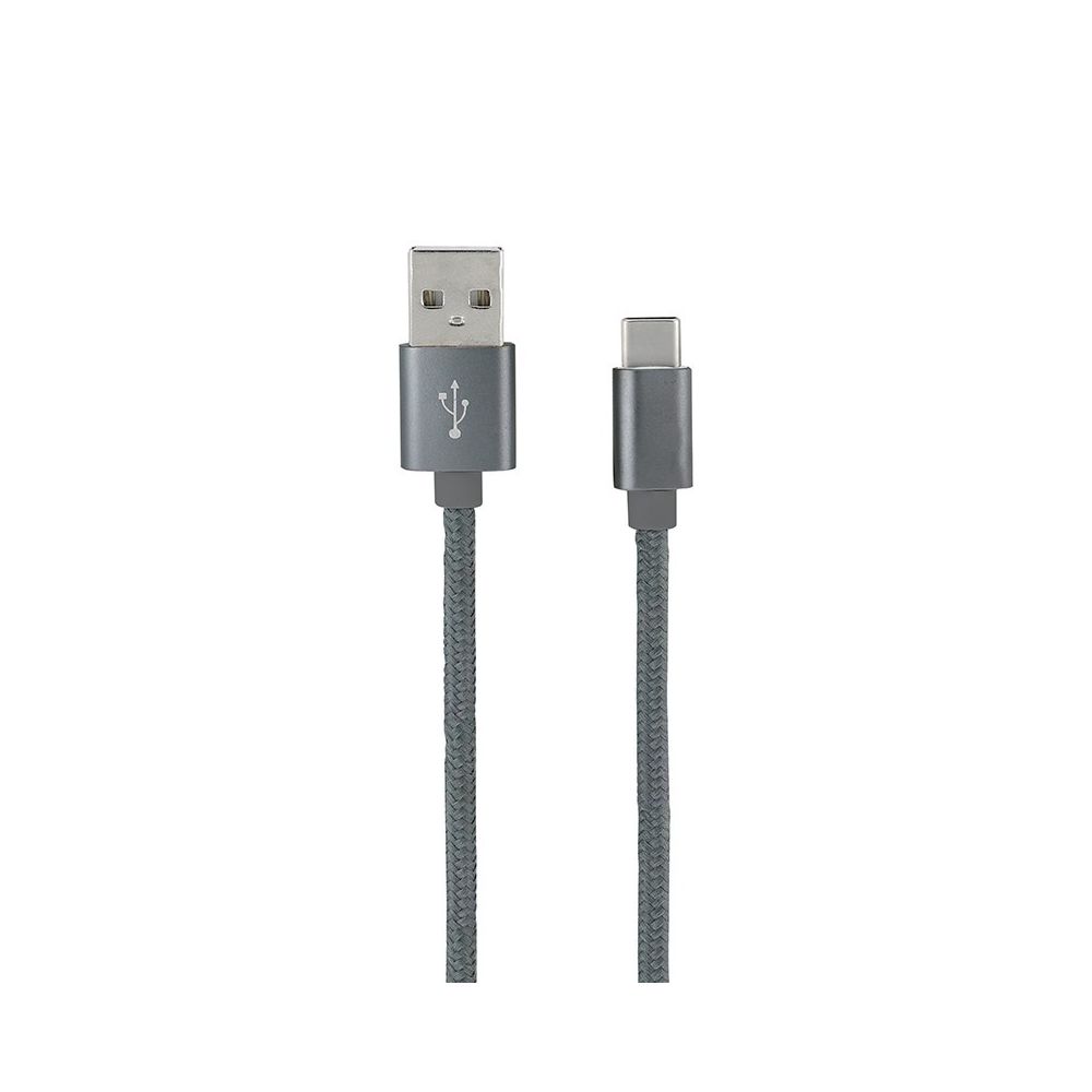 Mooov - Câble USB-A/USB-C nylon data et charge gris sidéral 1 m - Autres accessoires smartphone