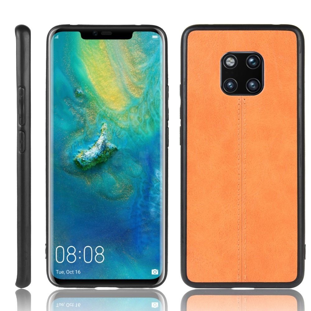 marque generique - Coque en TPU + PU combo orange pour votre Huawei Mate 20 Pro - Coque, étui smartphone