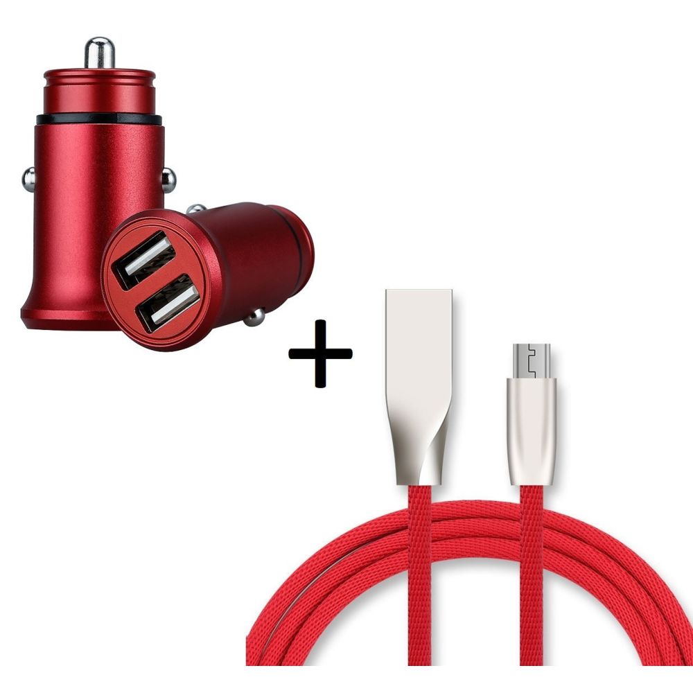 Shot - Pack Chargeur Micro-USB pour ONEPLUS ONE (Cable Fast Charge + Mini Double Prise Allume Cigare USB) Android - Chargeur secteur téléphone