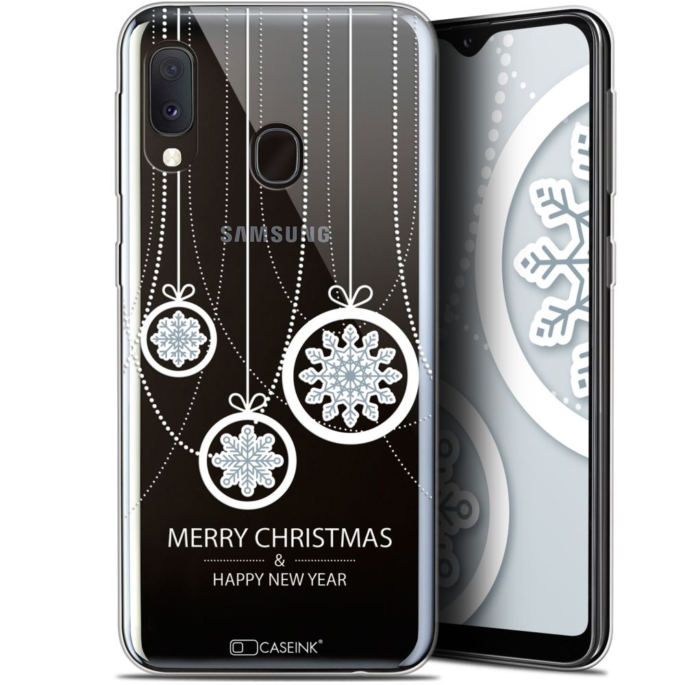 Caseink - Coque Pour Samsung Galaxy A20E (5.8 ) [Gel HD Collection Noël 2017 Design Christmas Balls - Souple - Ultra Fin - Imprimé en France] - Coque, étui smartphone