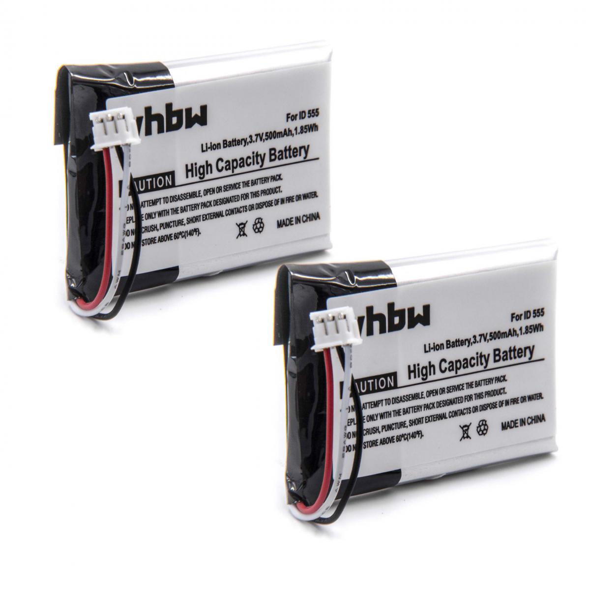 Vhbw - Set de 2 batteries vhbw 500mAh (3.7V) pour télephone fixe sans fil Swissvoice Iron comme 5-2762, 5-2770, SL-422943. - Batterie téléphone