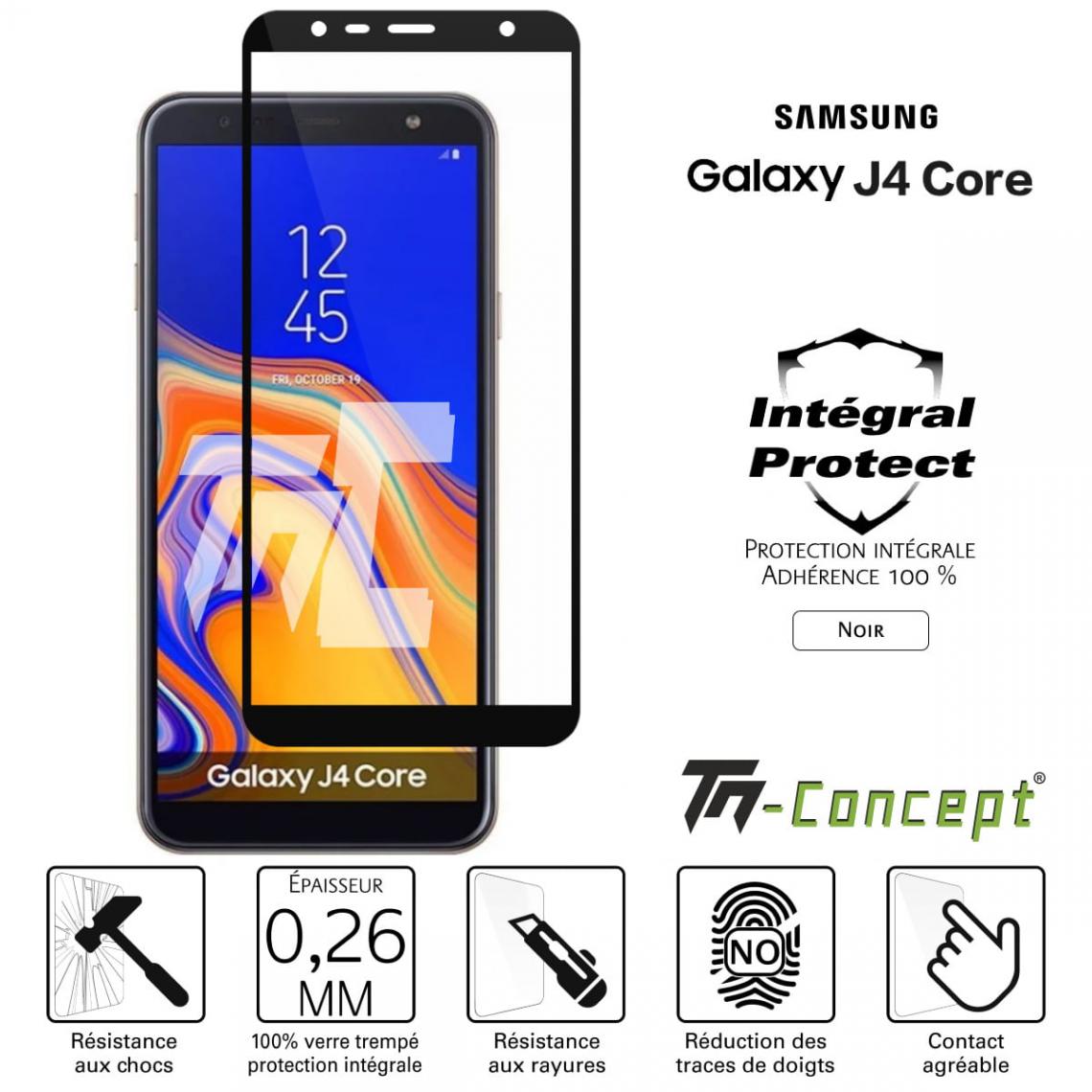 Tm Concept - Verre trempé intégral - Samsung Galaxy J4 Core - Noir - TM Concept® - Protection écran smartphone