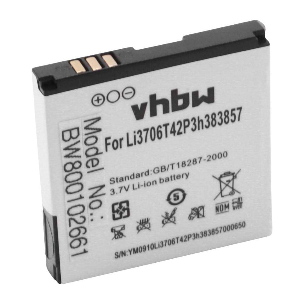 Vhbw - Batterie LI-ION pour VODAFONE 125, 246 remplace ZTE Li3706T42P3h383857 - Batterie téléphone
