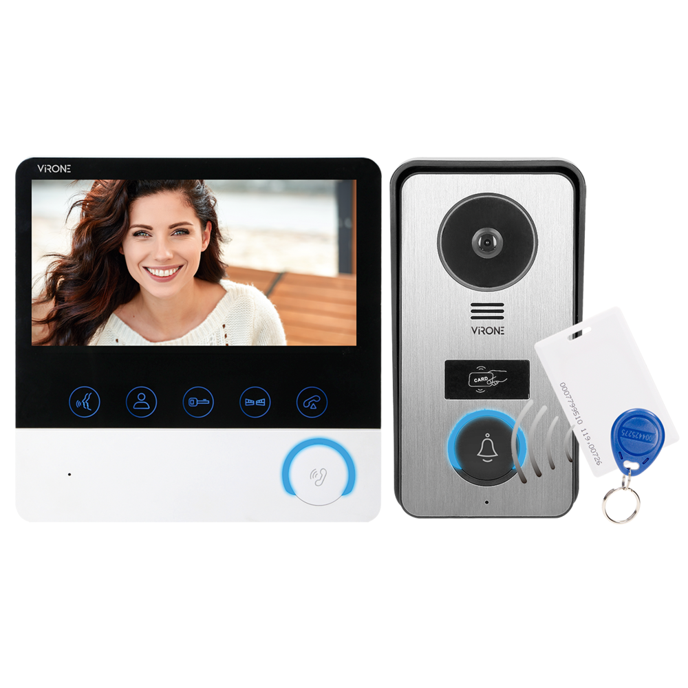Orno - Kit interphone vidéo avec écran 7 pouces et lecteur d'accès RFID - ORNO - Sonnette et visiophone connecté