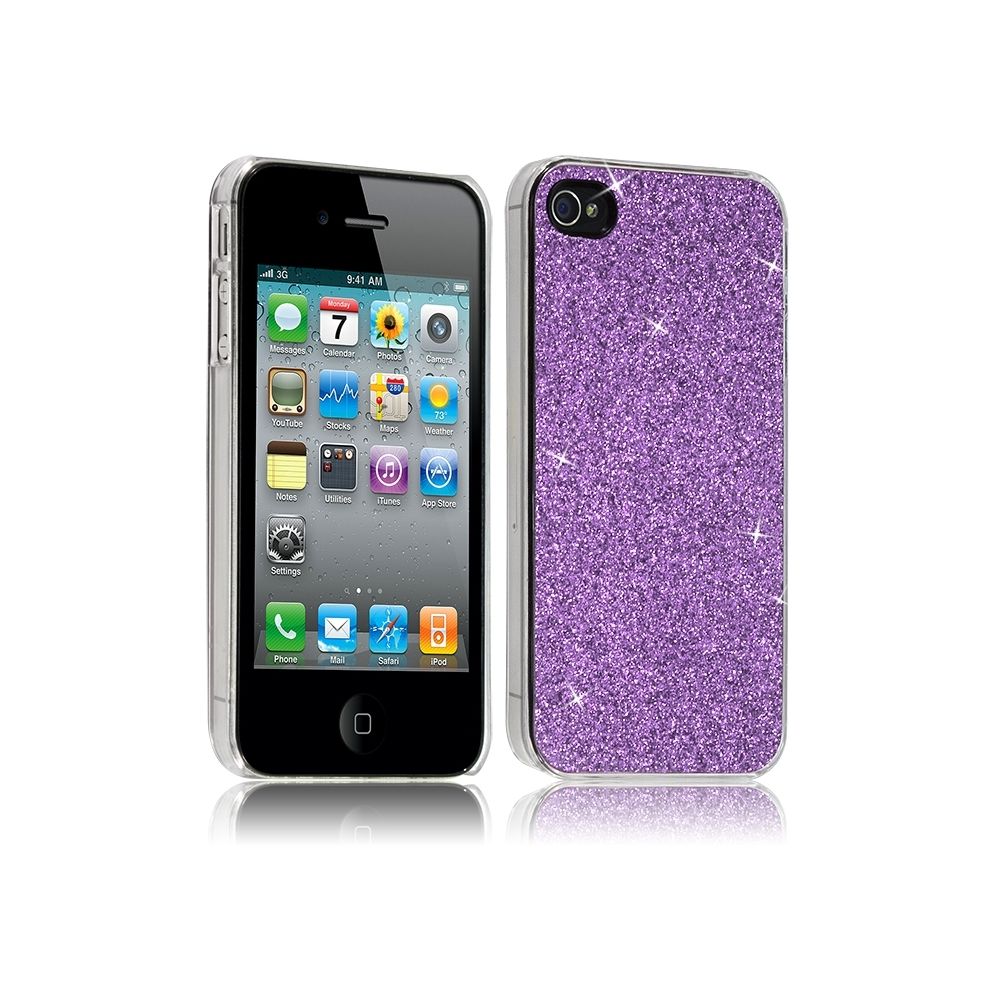 Karylax - Housse Etui Coque Rigide pour Apple iPhone 4/4S Style Paillette Couleur Violet - Autres accessoires smartphone
