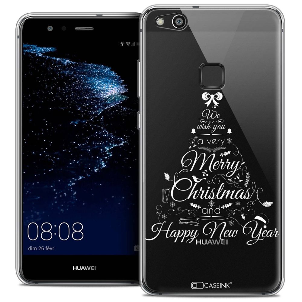 Caseink - Coque Housse Etui Huawei P10 LITE (5.2 ) [Crystal Gel HD Collection Noël 2017 Design Calligraphie - Souple - Ultra Fin - Imprimé en France] - Coque, étui smartphone