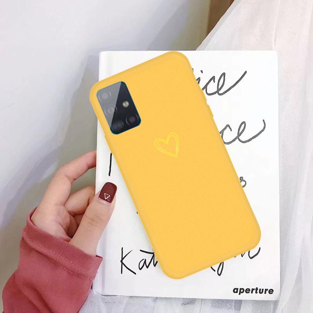 Wewoo - Coque Pour Samsung Galaxy A51 Golden Love Heart Pattern Housse de protection en TPU givré jaune - Coque, étui smartphone