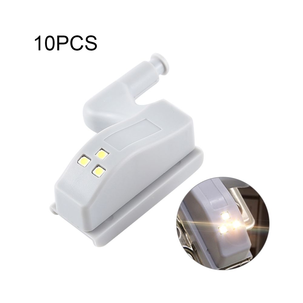 Wewoo - LED détecteur de mouvement 10 PCS 0.3W Charnière Intérieure Universelle Capteur Lampe Placard 3 Veilleuse Veille Automatique ON / OFF Ampoule (Blanc Chaud) - Lampe connectée