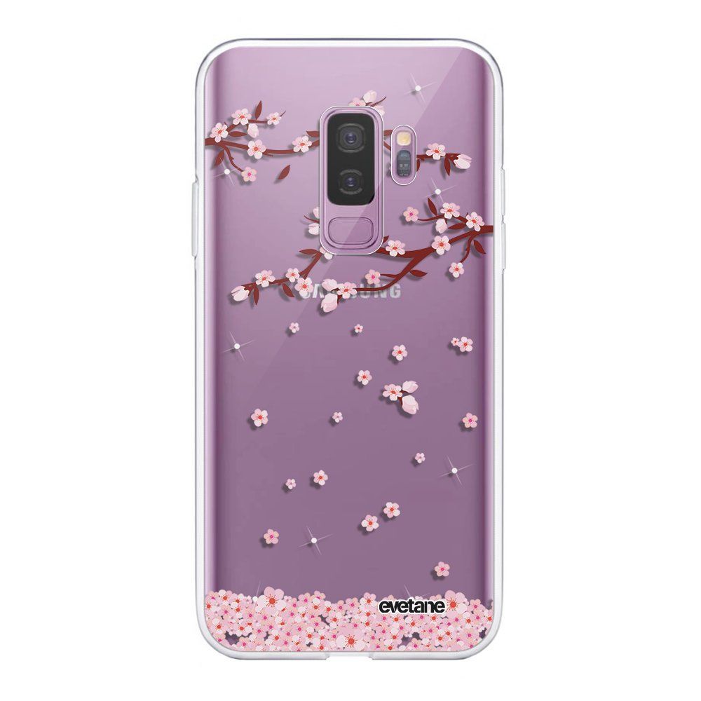 Evetane - Coque Samsung Galaxy S9 Plus souple transparente Chute De Fleurs Motif Ecriture Tendance Evetane. - Coque, étui smartphone
