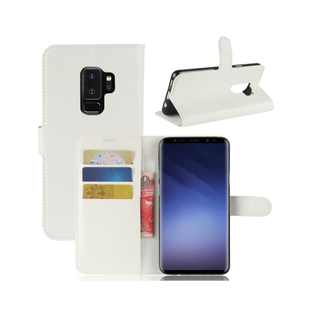 Wewoo - Housse Étui blanc pour Samsung Galaxy S9 + Litchi Texture horizontale Flip en cuir avec titulaire et portefeuille fentes cartes - Coque, étui smartphone