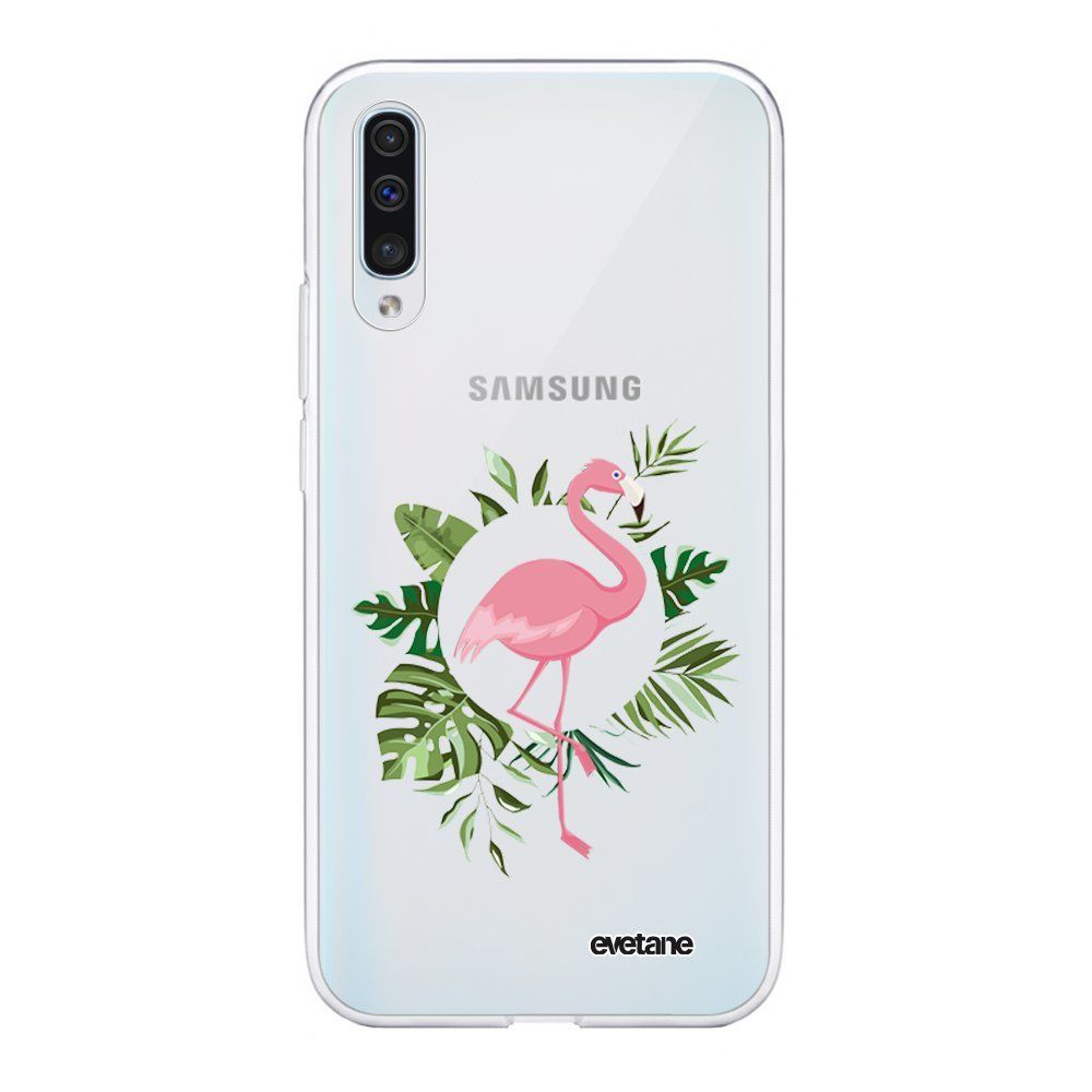 Evetane - Coque Samsung Galaxy A50 souple transparente Flamant Rose Cercle Motif Ecriture Tendance Evetane - Coque, étui smartphone
