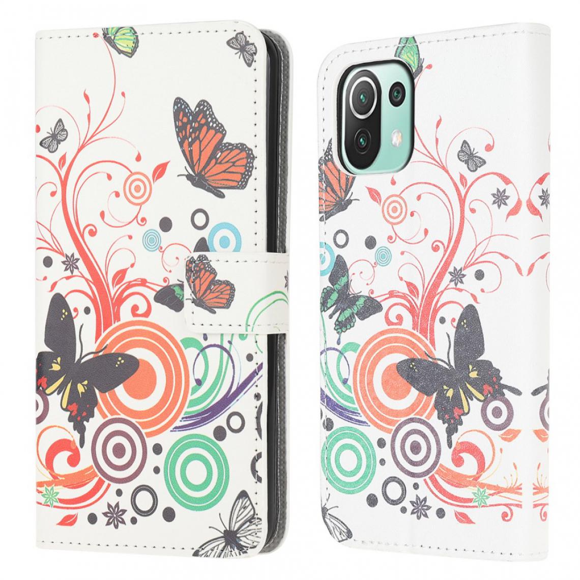 Other - Etui en PU Impression de motifs avec support papillon coloré pour votre Xiaomi Mi 11 Lite 4G/5G - Coque, étui smartphone