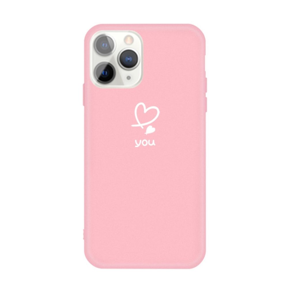 Wewoo - Coque Pour iPhone 11 Pro Love-heart Letter Pattern Colorful Frosted TPU Phone Protective Case Pink - Coque, étui smartphone
