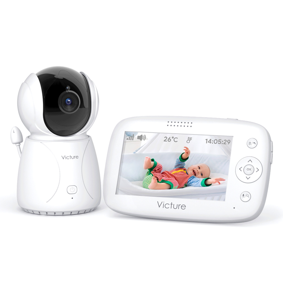 Victure - Babyphone Victure BM45 Caméra Moniteur bébé 4.3" LCD, Vidéo Bébé Surveillance, Batterie - Caméra de surveillance connectée