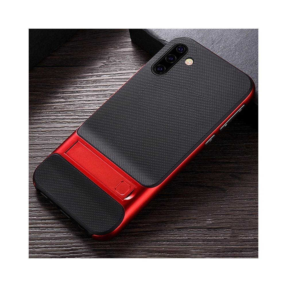 Wewoo - Housse Étui Coque Pour Galaxy Note10 Plaid Texture antidérapant TPU + PC Case avec support rouge - Coque, étui smartphone