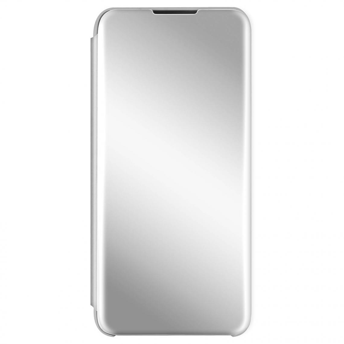 Avizar - Housse Xiaomi Redmi Note 10 Pro Clapet translucide Miroir Support Vidéo argent - Coque, étui smartphone