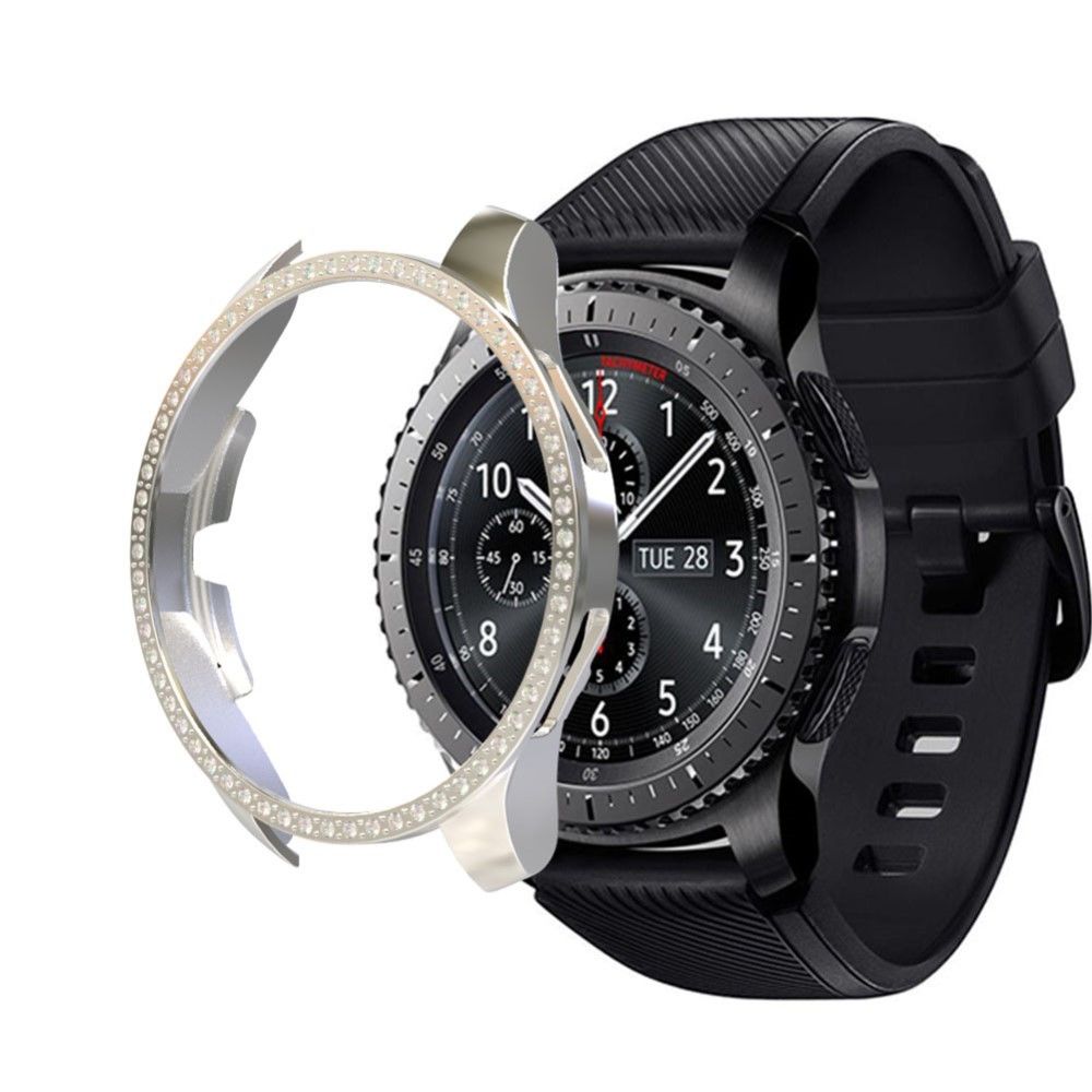 marque generique - Bumper en TPU cadre décor strass argent pour votre Samsung Galaxy Watch 46mm - Accessoires bracelet connecté