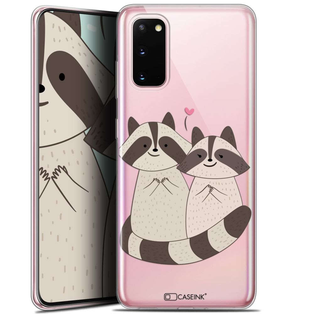 Caseink - Coque Pour Samsung Galaxy S20 (6.2 ) [Gel HD Collection Sweetie Design Racoon Love - Souple - Ultra Fin - Imprimé en France] - Coque, étui smartphone