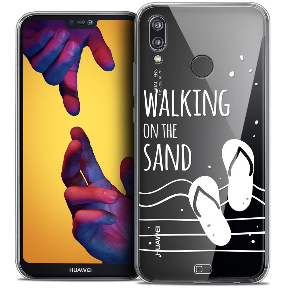 Caseink - Coque Housse Etui Huawei P20 LITE (5.84 ) [Crystal Gel HD Collection Summer Design Walking on the Sand - Souple - Ultra Fin - Imprimé en France] - Coque, étui smartphone