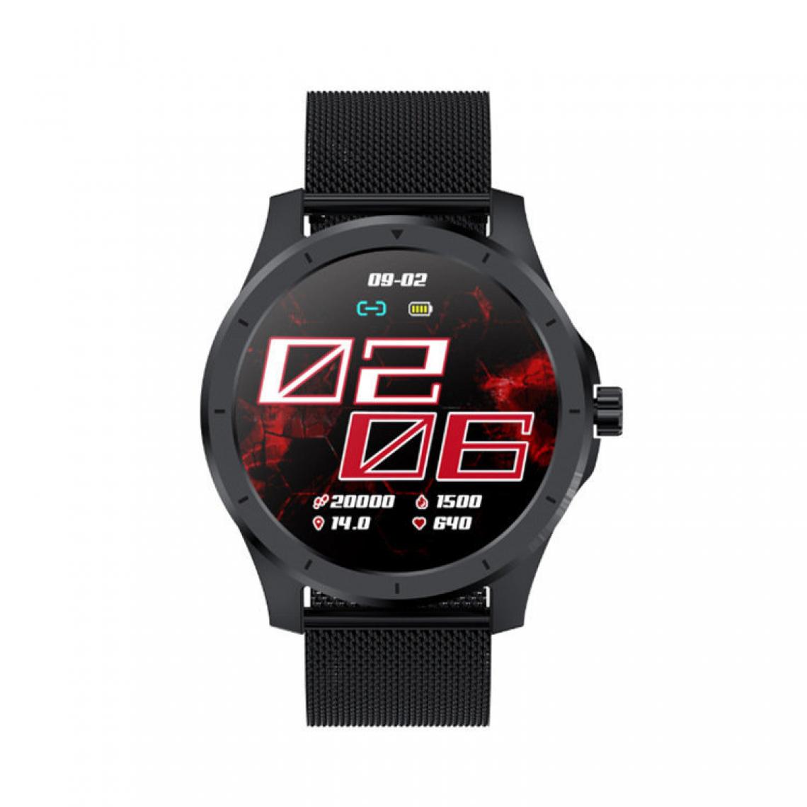Chronotech Montres - Chronus Smart Watch with blood pressure monitoring, sleep detection, bluetooth call, local music storage, custom clock(black) - Montre connectée