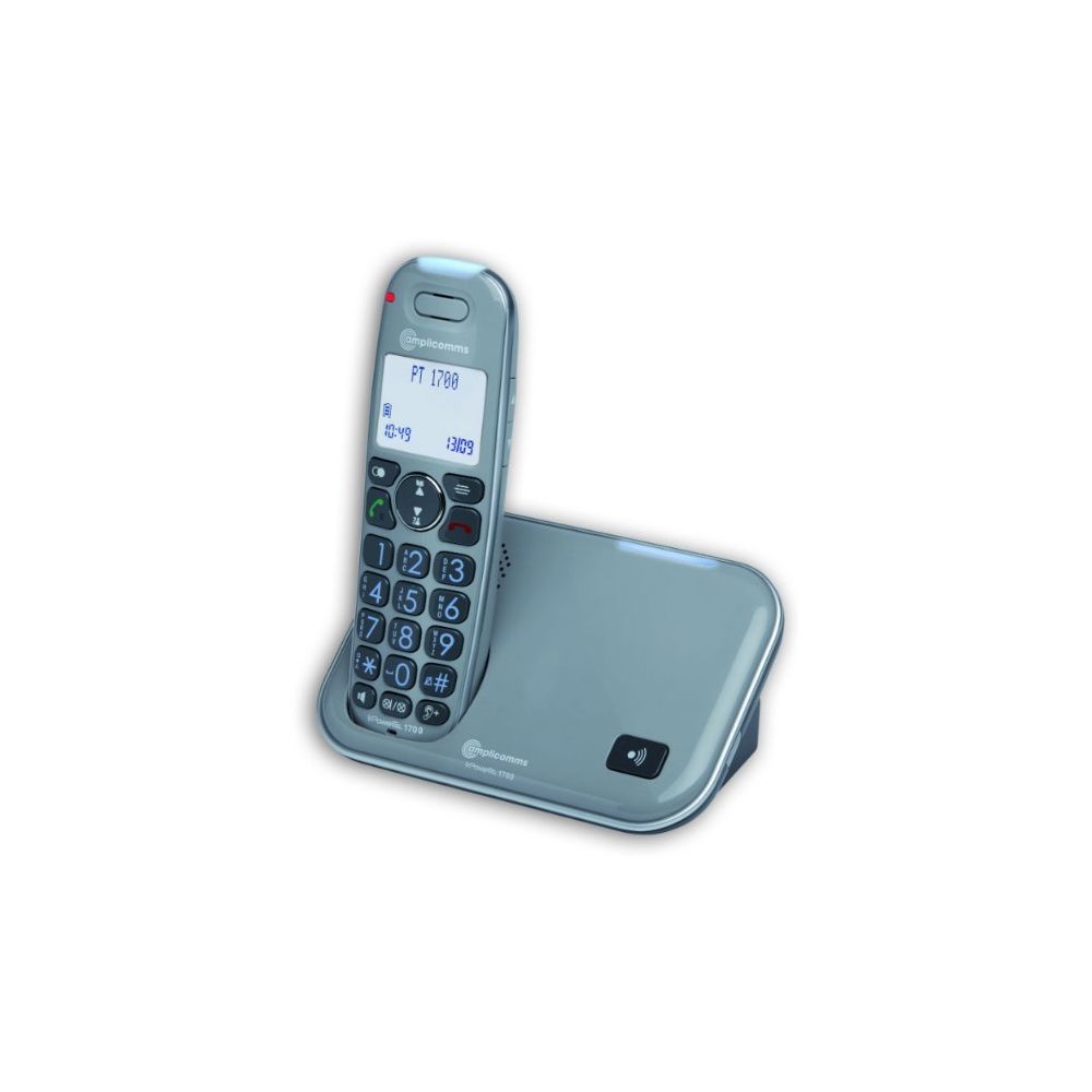 Amplicomms - Téléphone pour la maison- Senior- Malentendantes PowerTel 1700, Amplicomms - Téléphone fixe sans fil
