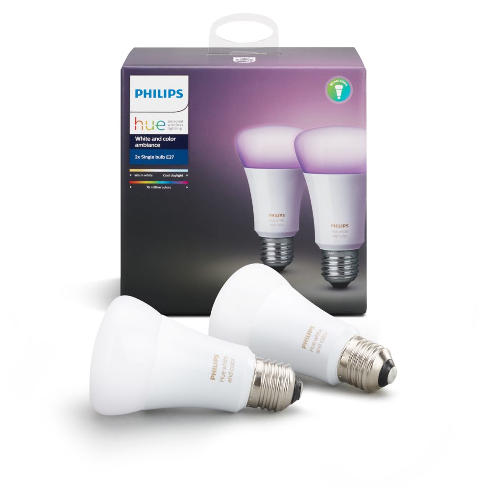 Philips Hue - White & Colors - Pack - E27 x 2 - Ampoule connectée