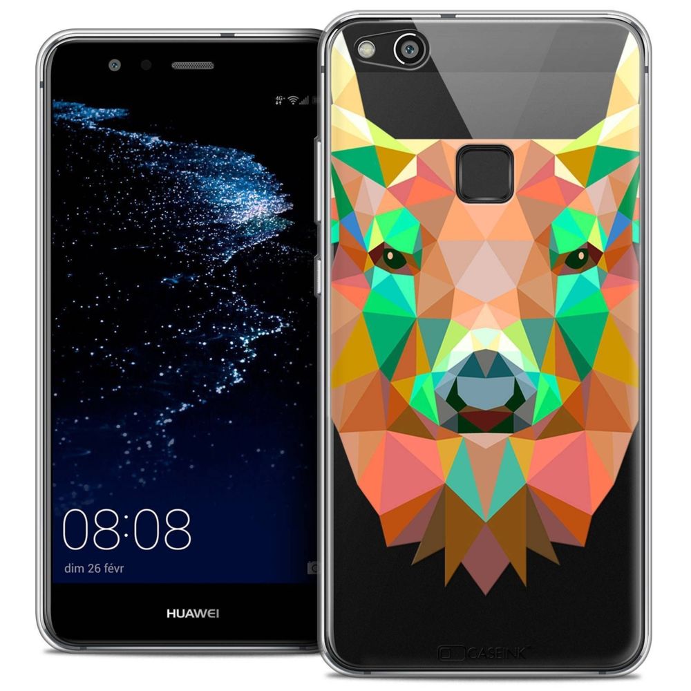 Caseink - Coque Housse Etui Huawei P10 LITE (5.2 ) [Crystal Gel HD Polygon Series Animal - Souple - Ultra Fin - Imprimé en France] Cerf - Coque, étui smartphone