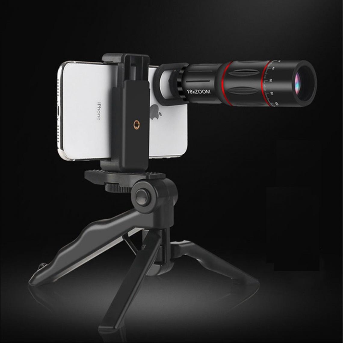 Shot - Pack Photo pour SONY Xperia XZ Smartphone (Objectif Zoom x18 + Mini Trepied + Telecommande) Pochette (NOIR) - Appcessoires