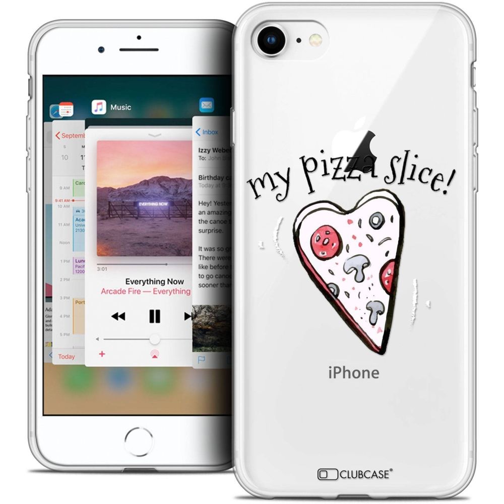 Caseink - Coque Housse Etui Apple iPhone 8 (4.7 ) [Crystal Gel HD Collection Love Saint Valentin Design My Pizza Slice - Souple - Ultra Fin - Imprimé en France] - Coque, étui smartphone