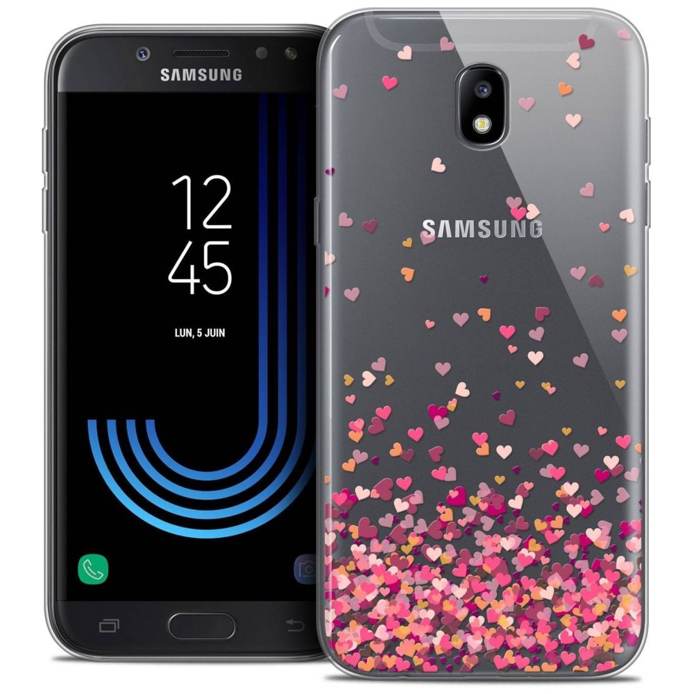 Caseink - Coque Housse Etui Samsung Galaxy J5 2017 J530 (5.2 ) [Crystal Gel HD Collection Sweetie Design Heart Flakes - Souple - Ultra Fin - Imprimé en France] - Coque, étui smartphone