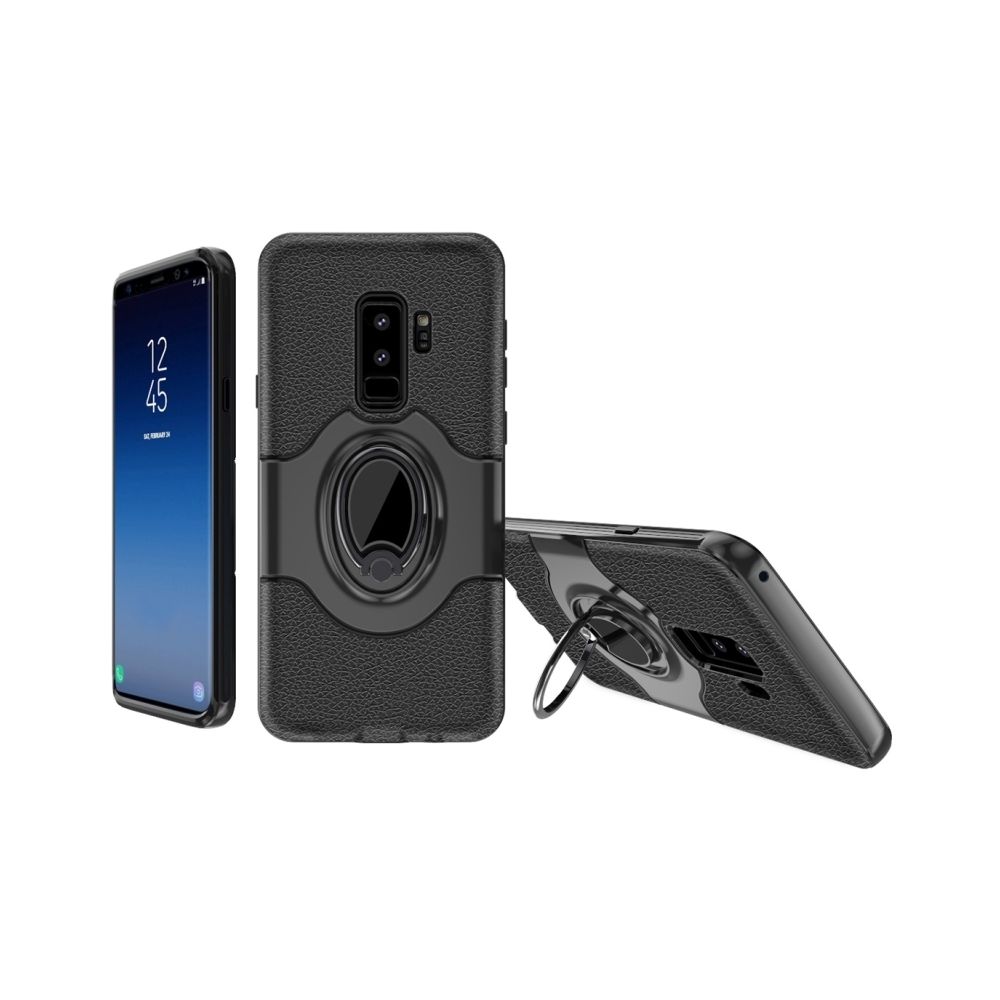 Wewoo - Coque Housse de protection anti-chute pour Galaxy S9 +, avec support de bague rotatif magnétique noir - Coque, étui smartphone