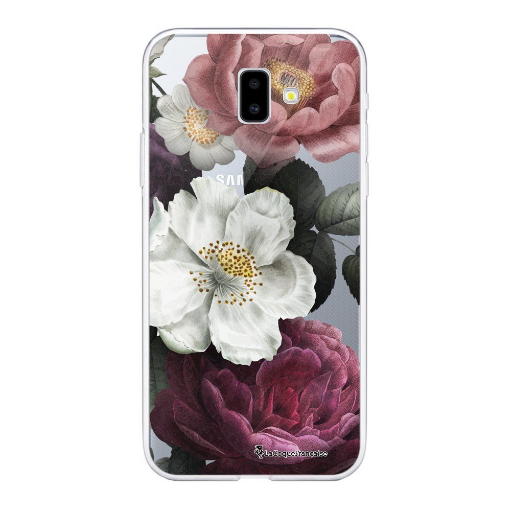 La Coque Francaise - Coque Samsung Galaxy J6 PLUS 2018 souple transparente Fleurs roses Motif Ecriture Tendance La Coque Francaise. - Coque, étui smartphone