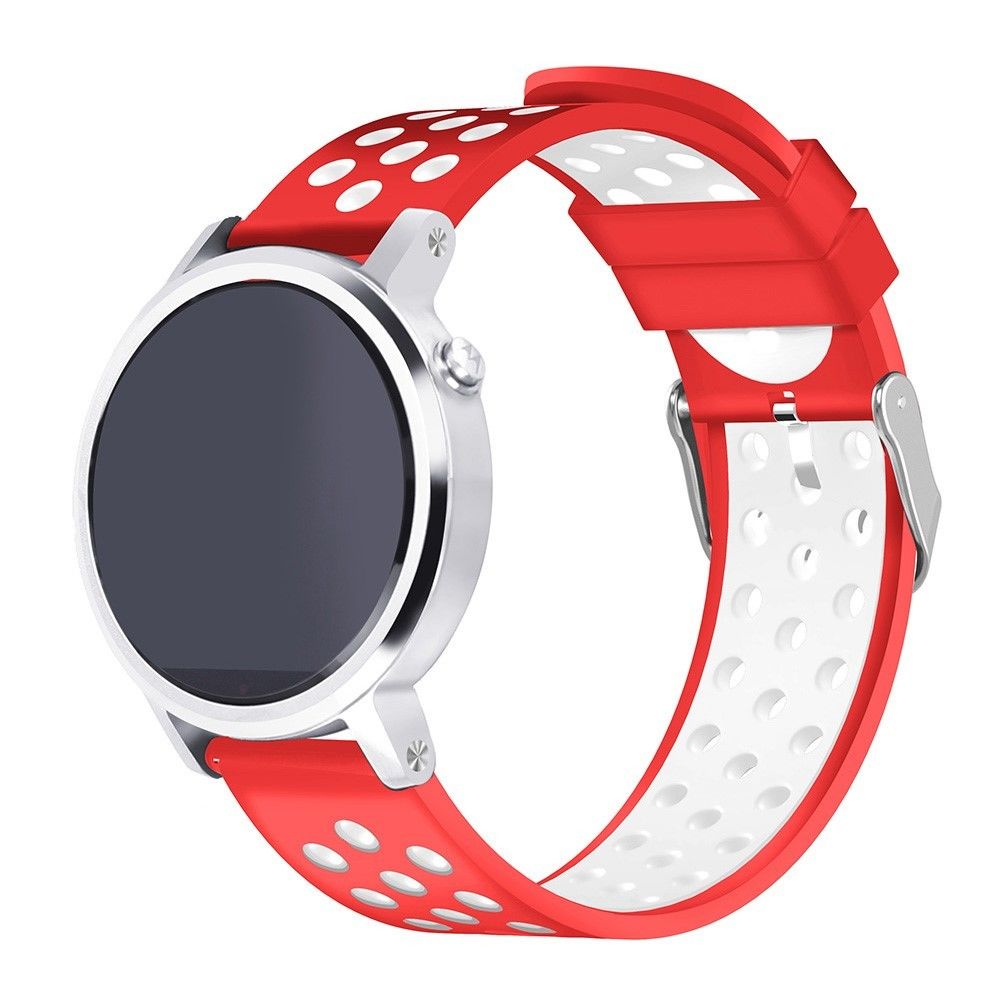 marque generique - Bracelet en silicone sangle souple à deux tons rouge blanc pour votre Samsung Gear S3 - Autres accessoires smartphone