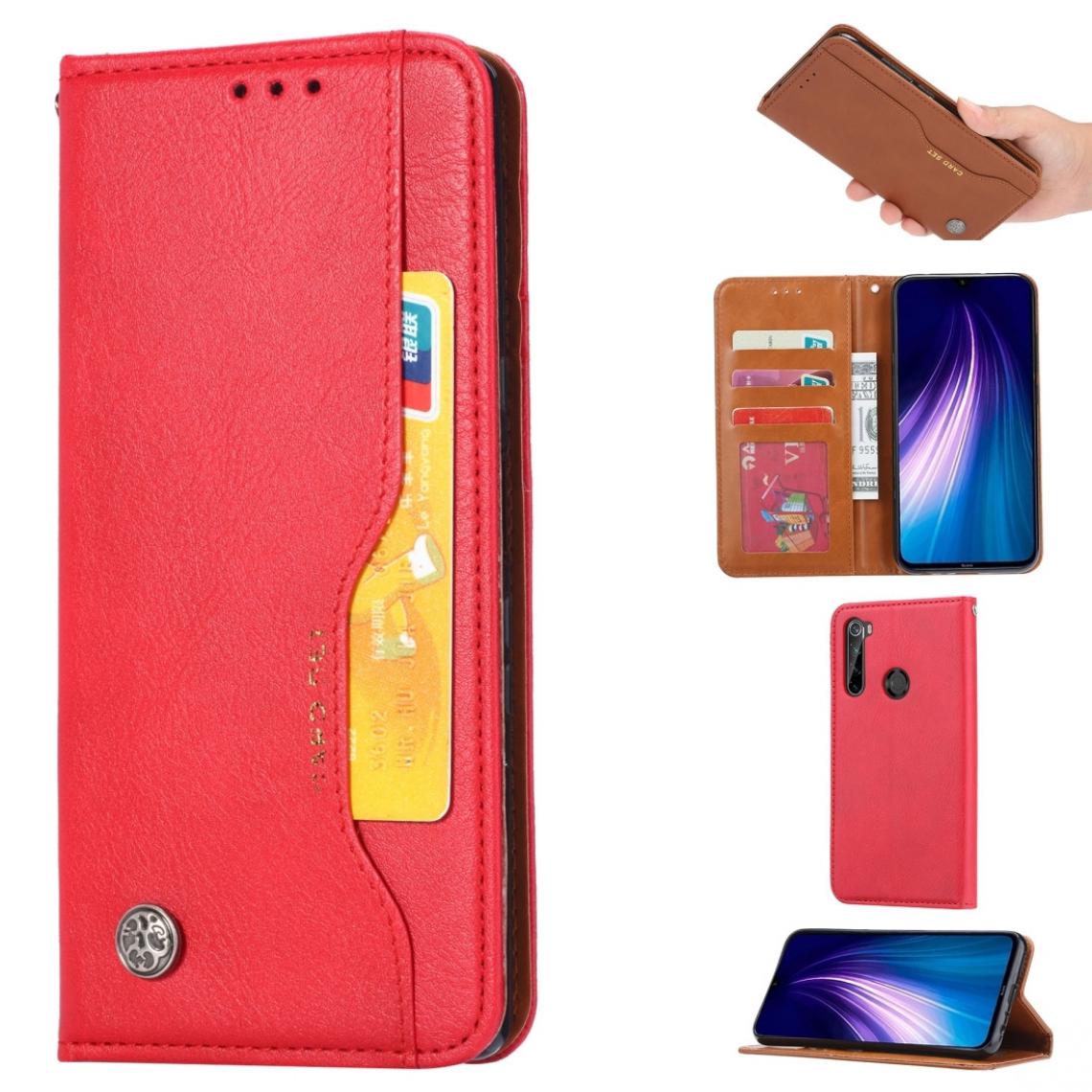 Wewoo - Housse Coque Pour Xiaomi Redmi Note8 pétrir texture de la peau horizontale Flip cas en cuir avec cadre photo et titulaire et fentes cartes et portefeuille rouge - Coque, étui smartphone