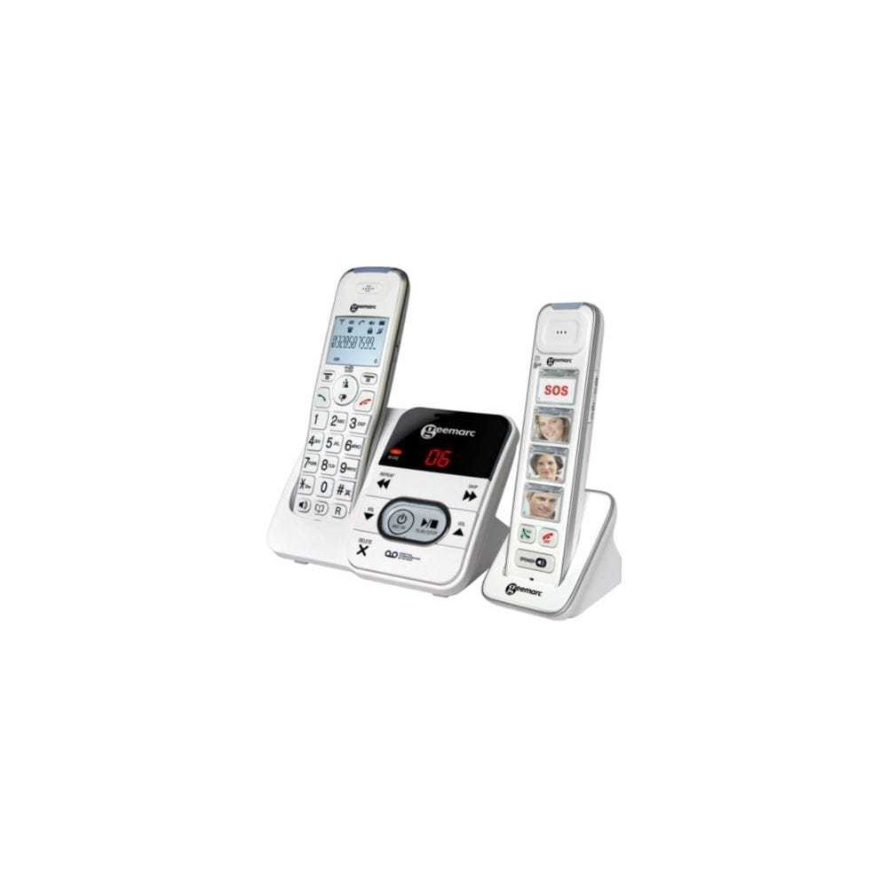 Geemarc - Téléphone sans fil GEEMARC Pack Mobility 295 Blanc - Téléphone fixe-répondeur