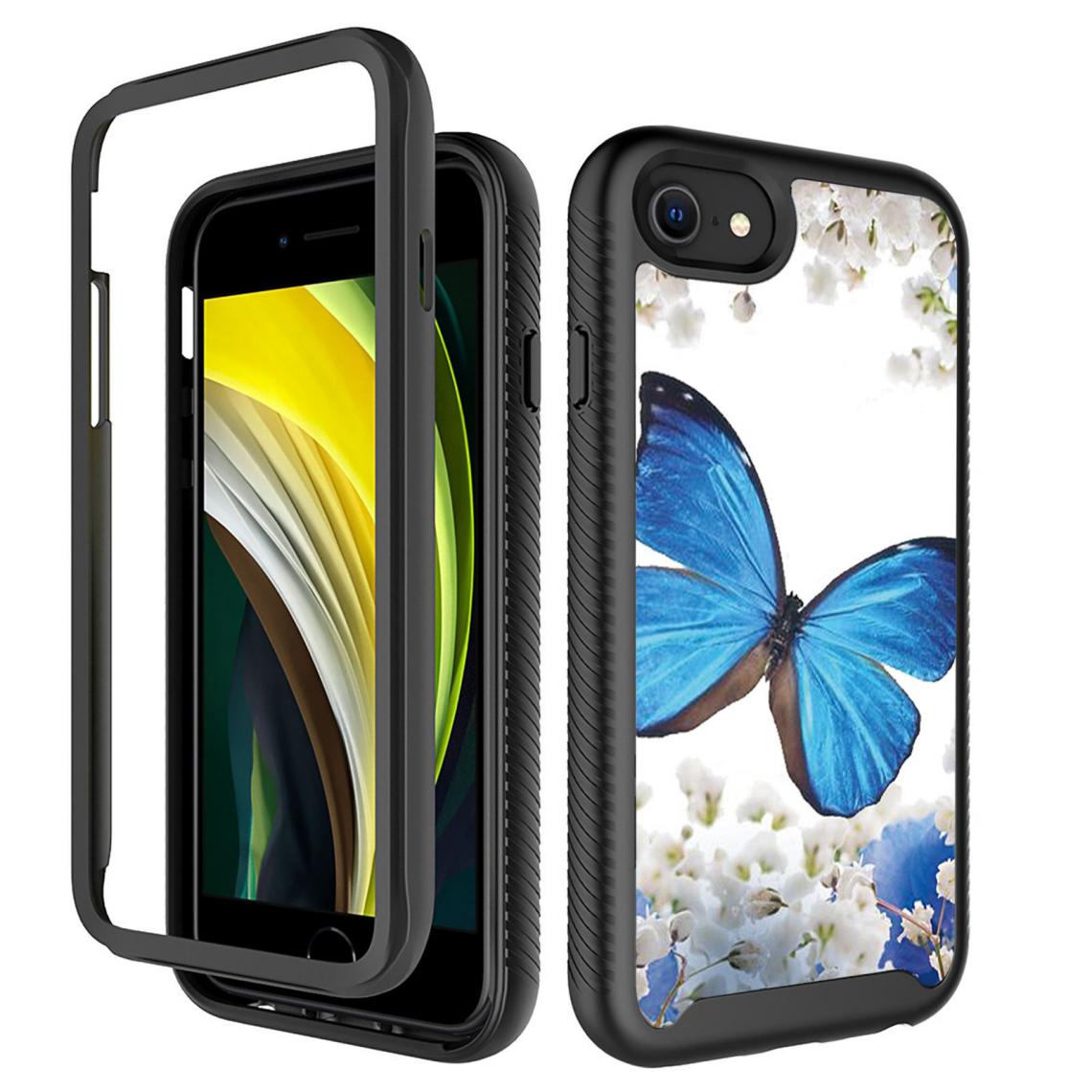 OtterBox - iPhone 6-7-8-SE 2020 Housse Etui Coque de protection (3 in 1) [Bleu Papillon] - Coque, étui smartphone